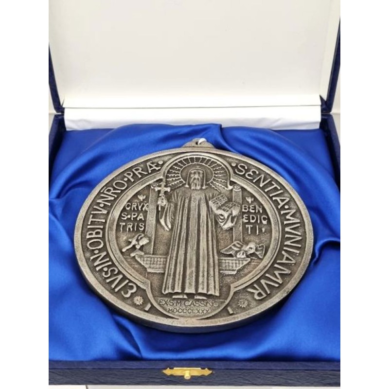 MÉDAILLE SAINT BENOIT 15 CM EN BRONZE