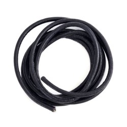 "Cordon 2.5 mm cuir naturel NOIR / 1 mètre	"