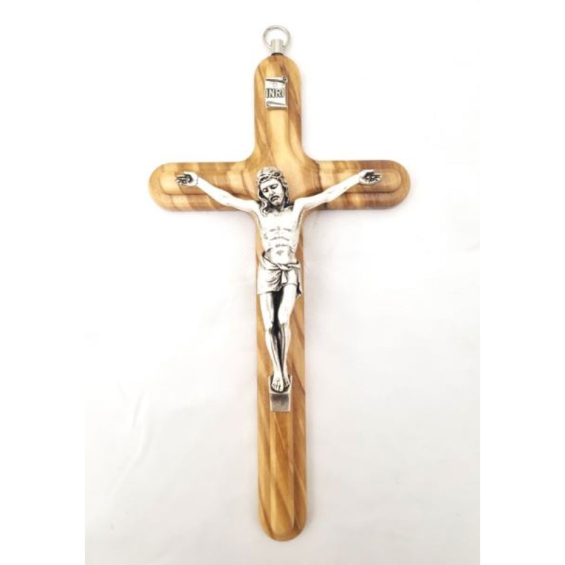 Crucifix en bois d'olivier. 20 cm