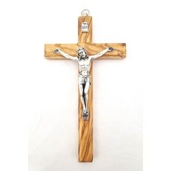 Crucifix en bois d'olivier. 16 cm