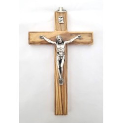 Crucifix en bois d'olivier. 12 cm