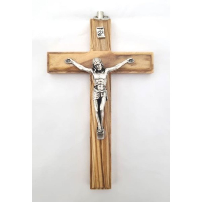 Crucifix en bois d'olivier. 12 cm