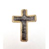 Croix en métal avec bords dorés fabriquée à la main en Haïti. 6/8 cm