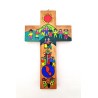 Croix pour enfant en bois peint. 15 cm