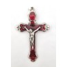 Croix avec émail rouge. 58 mm