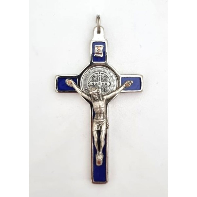 Croix de Saint Benoît en métal avec couche d'émail. 8/4 cm. disponible en différentes couleurs