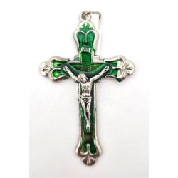 Croix avec émail vert. 58 mm