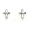 Boucles d'oreilles croix avec brillants Argent S925