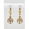 Boucles d'oreilles Arbre de vie 8mm Argent/Pl.Or
