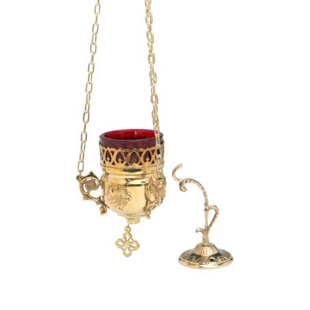Goud muurstuk voor een lamp. 14 cm