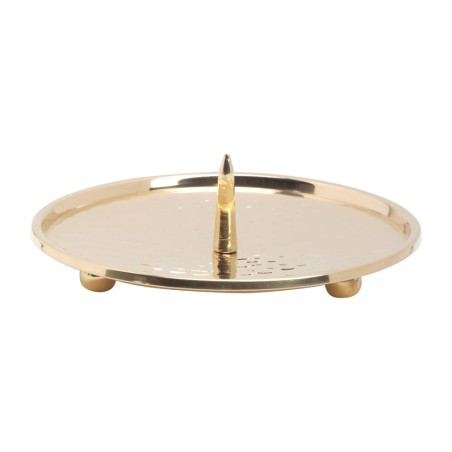 Bougeoir doré. plateau avec pointe. 12 cm