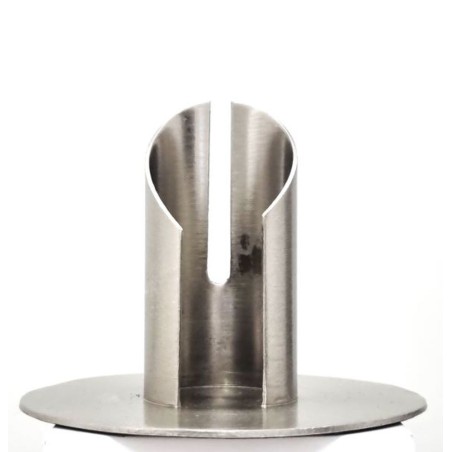 Bougeoir argenté brossé. 3 cm de diamètre