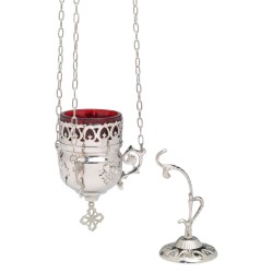 Support mural chromé pour lampe. 14 cm