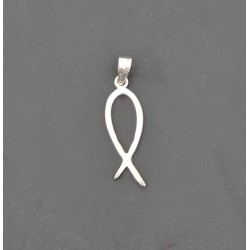 Zilveren vis hanger.20 mm