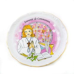 Assiette de communion pour fille