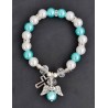 White pearl child and blue or white pearl bracelet