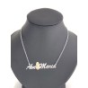 pendentif + chaine AVE MARIA Argent S925 + vierge PL.Or