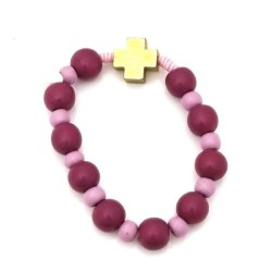 Bracelet dore rose framboise