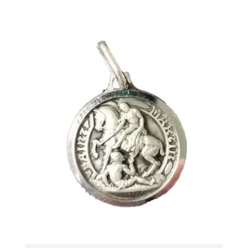 Silver S925 15mm Medaille - Saint Martin te paard