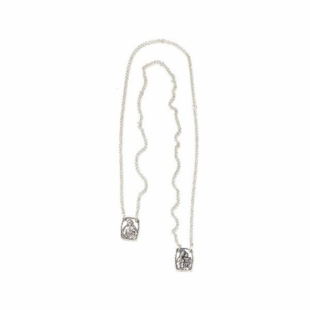 Médaille du Scapulaire en métal oxydé. 2/1.5 cm