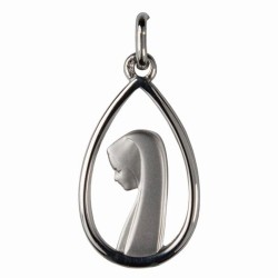 Médaille ajourée de la Vierge Marie en argent. 24 mm