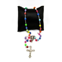 Chapelet Notre Dame de Lourdes en plastique multicolore