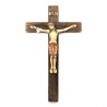 Crucifix en bois avec Christ coloré. 75/42 cm