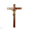 Houten kruisbeeld met gouden Christus.86cm