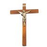 Houten kruis met Christus in brons. 23 cm