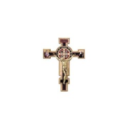 Croix bois  S. Benoit  40x32cm + corp en bronze