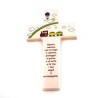 Croix en bois avec texte. 20 cm. disponible en FR/NL/IT/EN