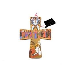 Croix mystère Ascension dorée. 10/7 cm