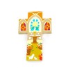 Kruis met kerk en zonbeeld