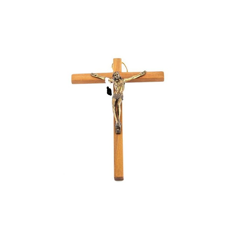 Crucifix en bois avec Christ bronze