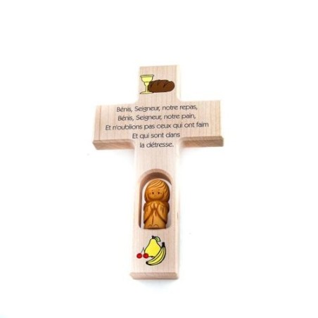 Houten kruis met tekst. 20/12 cm