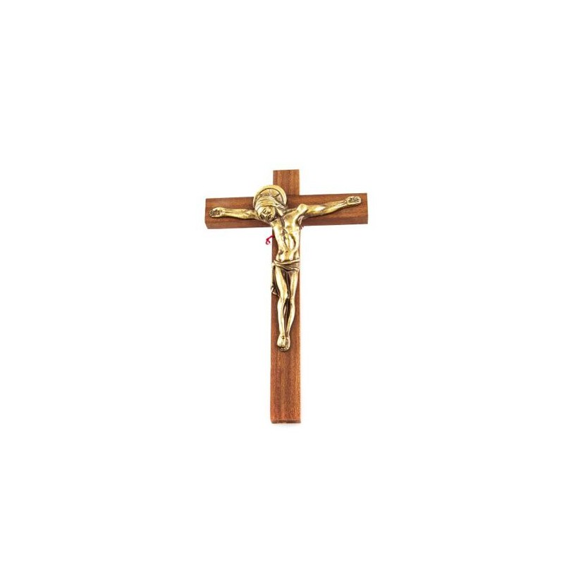 Crucifix en bois avec Christ doré