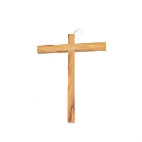 Croix simple en bois d'oliver. 17 cm