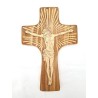 Houten kruis 30x20cm met gegraveerde Christus