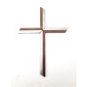 Croix en métal avec insert en bois. 30 cm