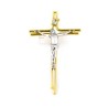 Crucifix en métal doré avec Christ en métal oxydé. 16/9 cm