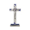 Kruisbeeld op basis van S. Benoit metalen 12x6 cm Blauw