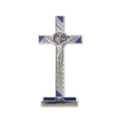 Kruis op basis van S. Benoit metaal 20x10 cm Blauw