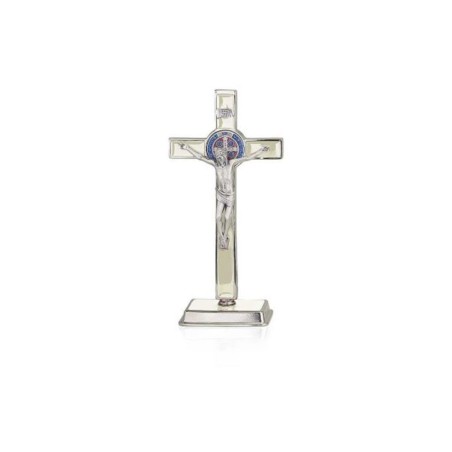 Croix S. Benoit 12x6 CM sur base avec insert lumineux