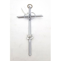 Croix pour 25 ans en métal argenté