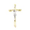 Goud metaal kruisbeeld met Christus in geoxideerd metaal. 12/6 cm
