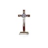 Croix S. Benoit 12x6 CM sur base avec insert marron
