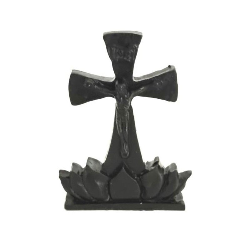 Fleur + croix Jésus noir