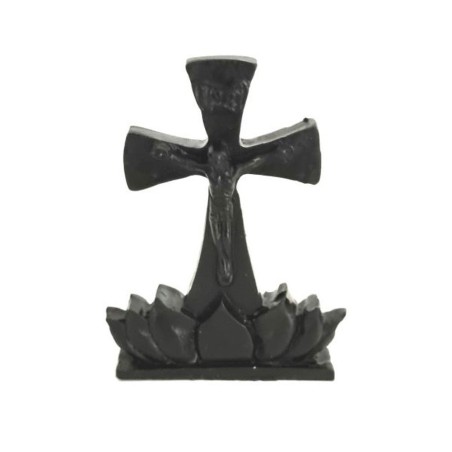 Fleur + croix Jésus noir