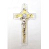 Croix en verre de Saint Benoit 16cm dorée