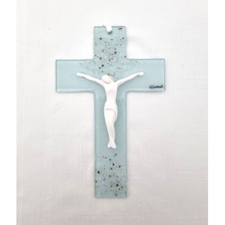 Croix en verre 16cm ICE VERDE
